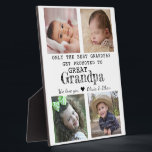 Promoted To Great Grandpa 4 Photo Collage White Plaque<br><div class="desc">Photo collage plaque with 'Only The Best Grandpas Get Promoted To Great Grandpa ' typography  . Makes a perfect gift for your favourite grandfather  for Father’s day , grandparent's day , birthday. Personalise with we love you message and grandchildren names.</div>