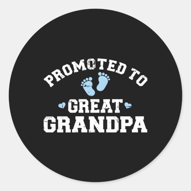 Promoted To Great Grandpa Classic Round Sticker (Front)