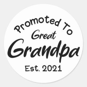 Promoted To Great Grandpa Est 2021 Classic Round Sticker