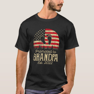 Promoted to Great GRANDPA Est 2022 Floral First Ti T-Shirt