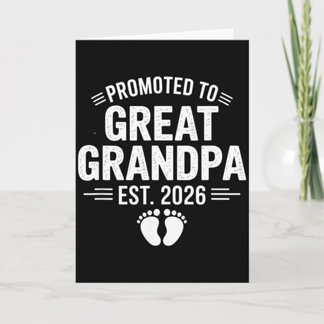 Promoted To Great Grandpa Est. 2026 Funny Soon To  Card (Front)