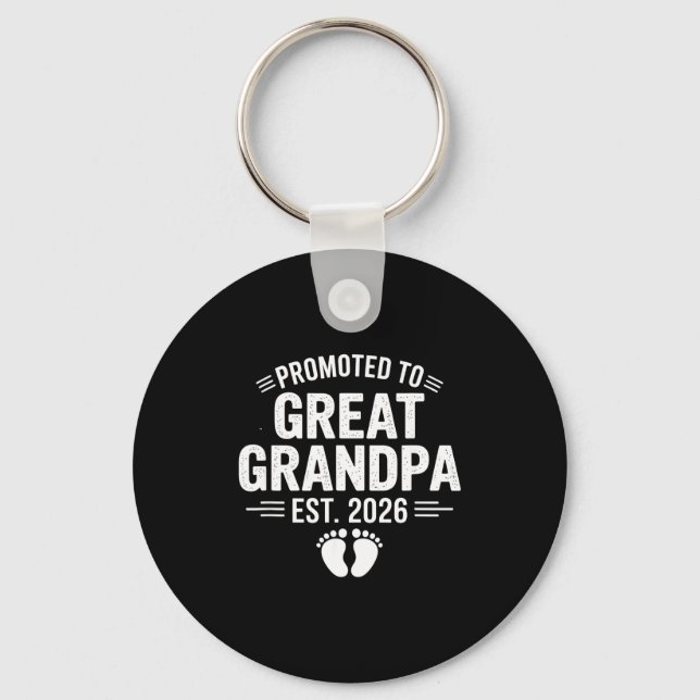 Promoted To Great Grandpa Est. 2026 Funny Soon To  Key Ring (Front)