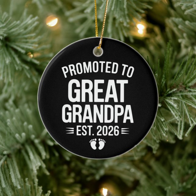 Promoted To Great Grandpa Est 2026 Pregnancy Baby Ceramic Tree Decoration (Tree)