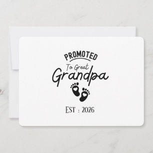 Promoted To Great Grandpa To Be Est 2026  Invitation