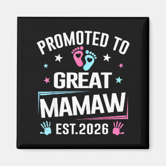 Promoted To Great Mamaw Est 2026 Pregnancy Announc Magnet