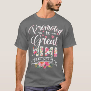 Promoted to Great Mimi Est 2022 Floral First Time  T-Shirt