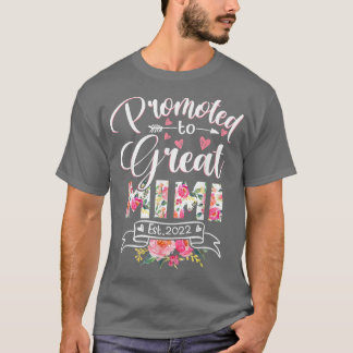Promoted to Great Mimi Est 2022 Floral First Time  T-Shirt