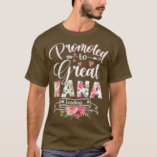Promoted to Great Nana Est 2022 Floral First Time  T-Shirt