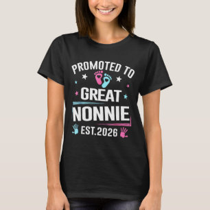 Promoted To Great Nonnie Est 2026 Pregnancy Announ T-Shirt