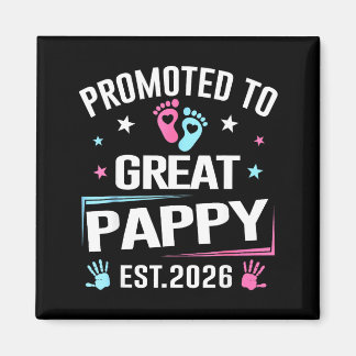 Promoted To Great Pappy Est 2026 Pregnancy Announc Magnet