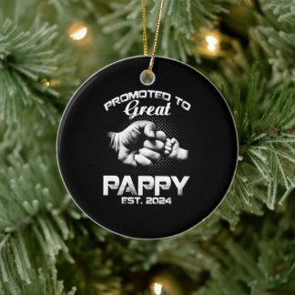 Promoted To Great Pappy Est Ceramic Tree Decoration