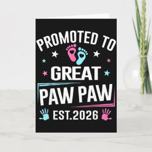 Promoted To Great Paw Paw Est 2026 Pregnancy Annou Card