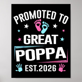 Promoted To Great Poppa Est 2026 Pregnancy Announc Poster