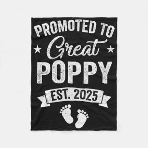 Promoted To Great Poppy Est 2025 Pregnancy Announc Fleece Blanket