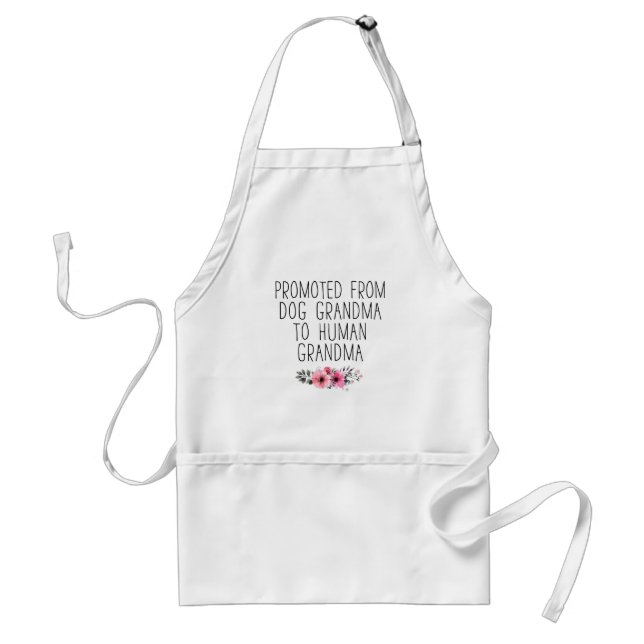 Promoted To Human Grandma From Dog Grandma Funny Standard Apron (Front)