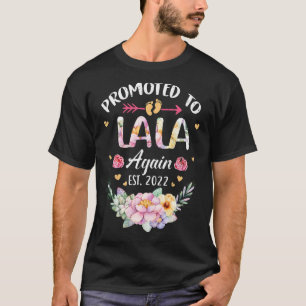 Promoted To Lala Again 2022 Flower Grandma Announc T-Shirt