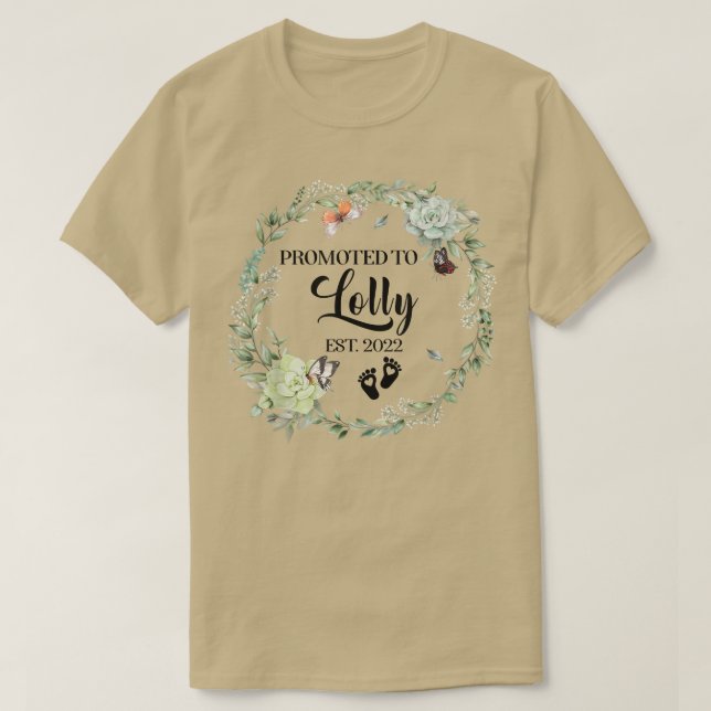 Promoted to Lolly Est 2022 Women Floral First Time T-Shirt (Design Front)
