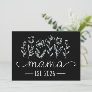 Promoted To Mama 2026 Pregnancy Floral New Mom  Invitation