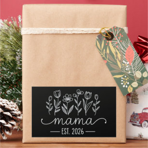 Promoted To Mama 2026 Pregnancy Floral New Mom Rectangular Sticker
