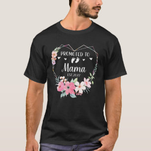 Promoted To Mama Est 2022 Women Floral First Time T-Shirt