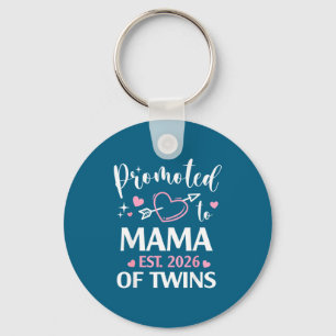 Promoted to mama of twins est 2026 arrow heart key ring