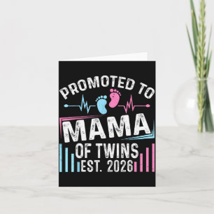 Promoted To Mama Of Twins Est 2026 Baby Shower Vin Card