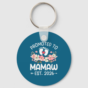 Promoted To Mamaw 2026 First Time Floral New Mamaw Key Ring