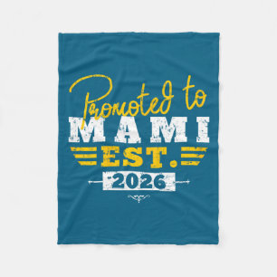Promoted to mami est 2026 heart new aunt reveal fleece blanket