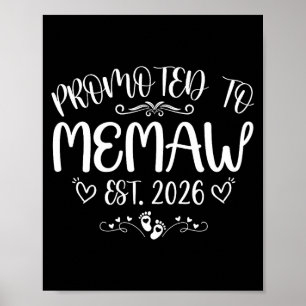 Promoted to memaw est 2026 first time mum mother's poster