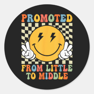 Promoted To Middle Brother Sister Toddler Baby Ann Classic Round Sticker