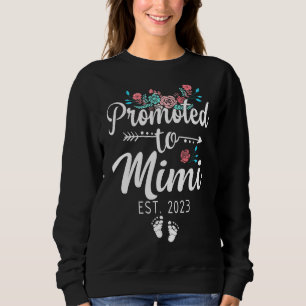 Promoted To Mimi 2023 First Time Mum Announcement Sweatshirt