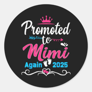Promoted To Mimi Again 2025 Soon To Be Mum Pregnan Classic Round Sticker