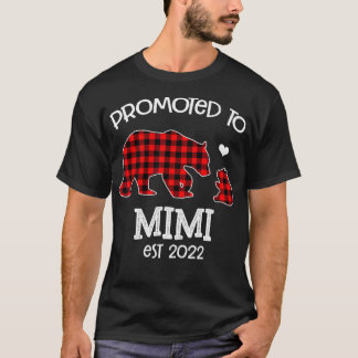 Promoted to Mimi est 2022 red plaid bear  T-Shirt