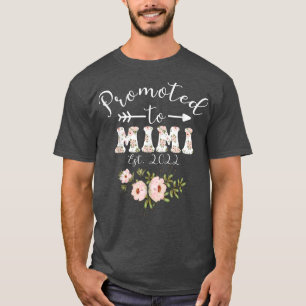 Promoted To Mimi Est 2022 Women Floral First Time  T-Shirt