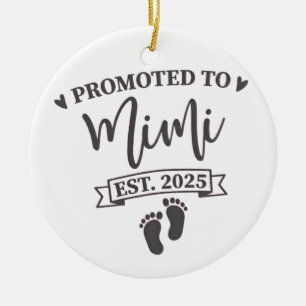 Promoted to Mimi Est. 2025 Grandma-to-be  Ceramic Tree Decoration