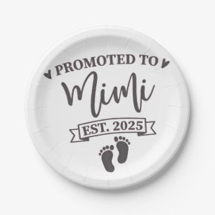 Promoted to Mimi Est. 2025 Grandma-to-be Paper Plate