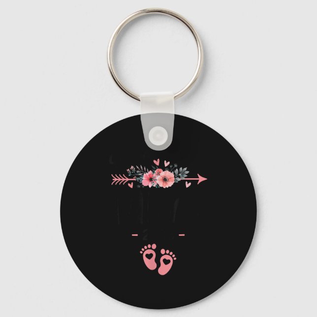 Promoted To Mimi Est 2026 Floral  Key Ring (Front)