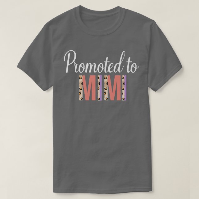 Promoted To Mimi Pregnancy Announcement Leopard  T-Shirt (Design Front)