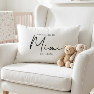 Promoted To Mimi Soft Keepsake Script Lumbar Cushion
