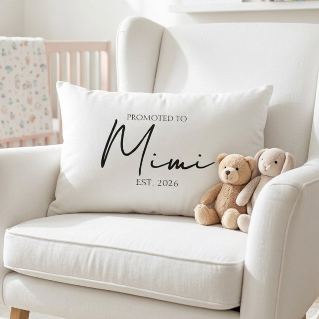 Promoted To Mimi Soft Keepsake Script Lumbar Cushion (Creator Uploaded)