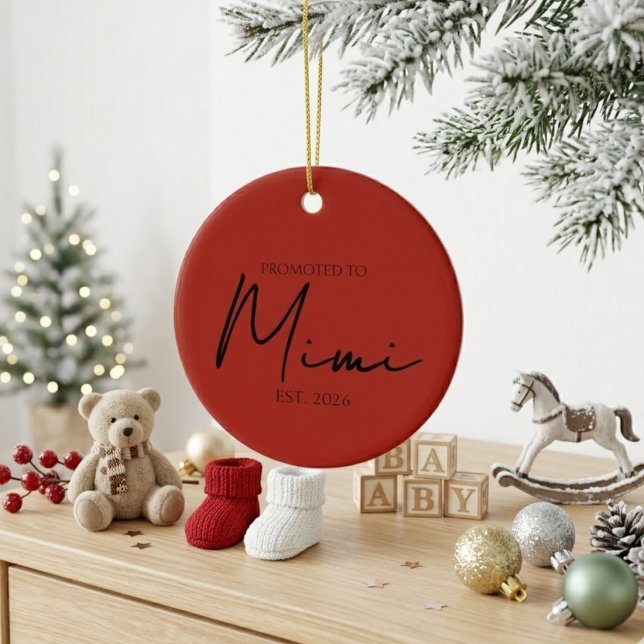 Promoted To Mimi Sweet Holiday Keepsake Ceramic Tree Decoration (Creator Uploaded)