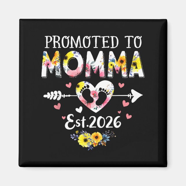 Promoted To Momma 2026 First Time New Grandma Preg Magnet (Front)