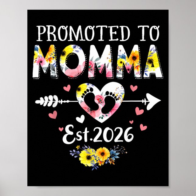 Promoted To Momma 2026 First Time New Grandma Preg Poster (Front)