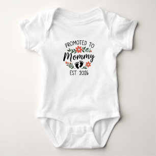Promoted to Mommy 2026 Funny First Time Pregnancy  Baby Bodysuit