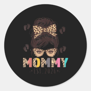 Promoted To Mommy Est 2026 Mom To Be New Mother Me Classic Round Sticker