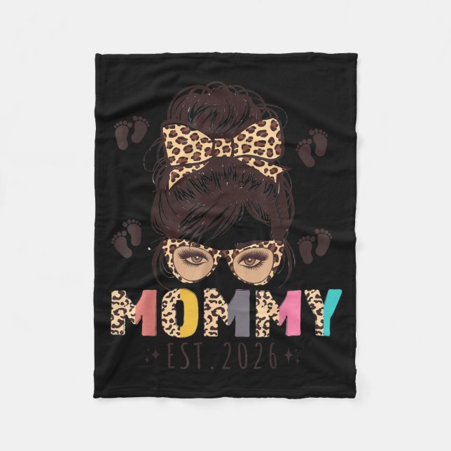 Promoted To Mommy Est 2026 Mom To Be New Mother Me Fleece Blanket (Front)