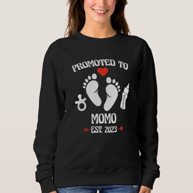 Promoted To Momo 2023 First Time New Grandma Pregn Sweatshirt (Front)