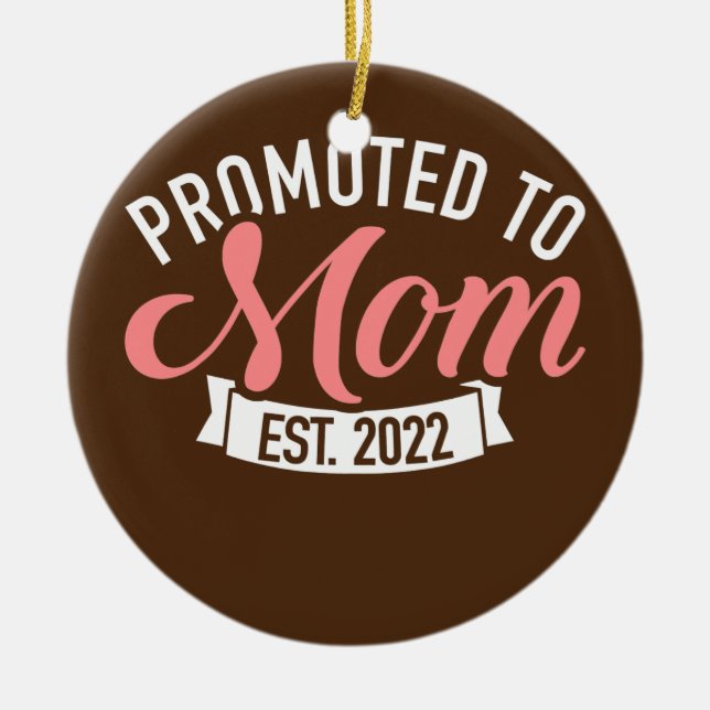 Promoted to mum 2022  ceramic tree decoration (Front)
