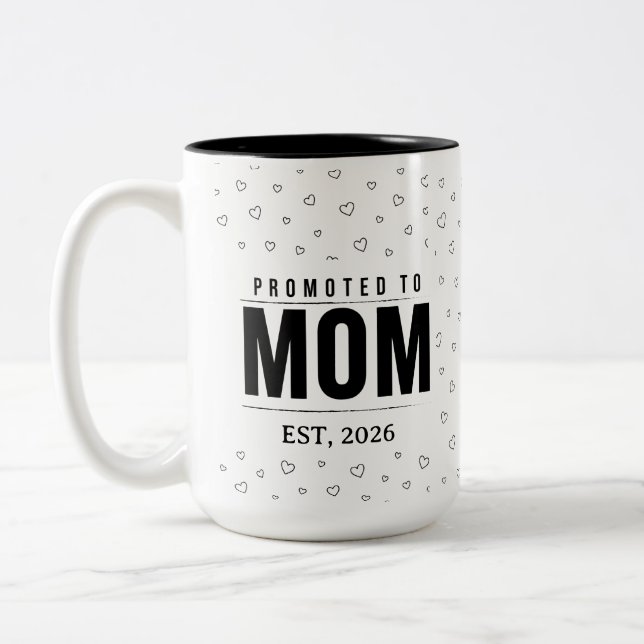 Promoted to Mum Mug 2026 First Time Mum Gift (Left)