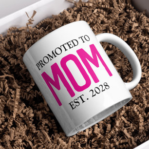 Promoted to Mum Mug, Personalised Baby Shower Gift Coffee Mug